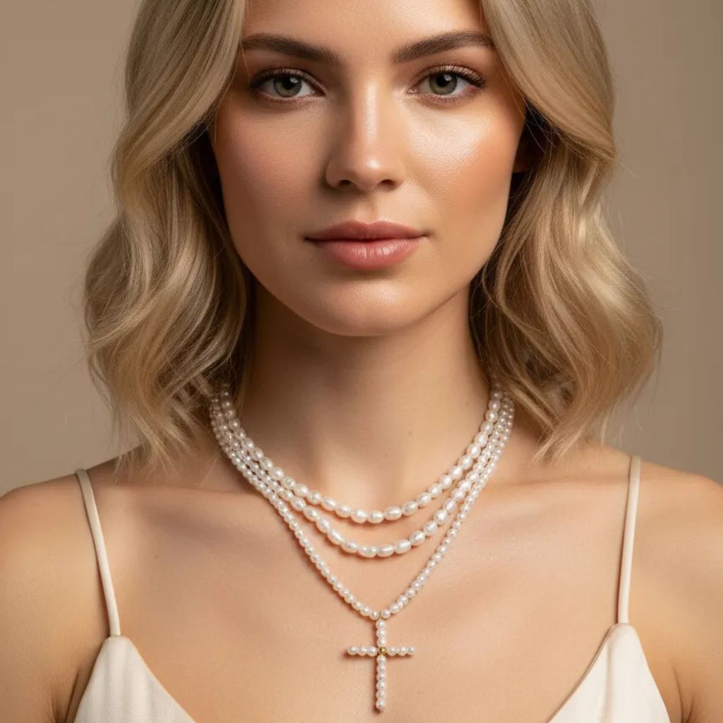 Collar de perlas naturales de 3 mm – clásico y minimalista