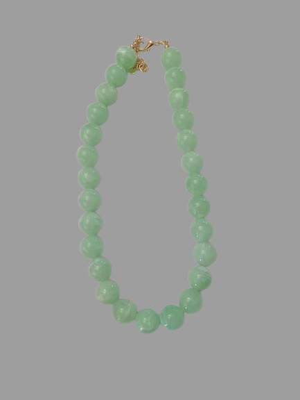 Collar de bolas medianas de resina verde agua – estilo veraniego y sofisticado