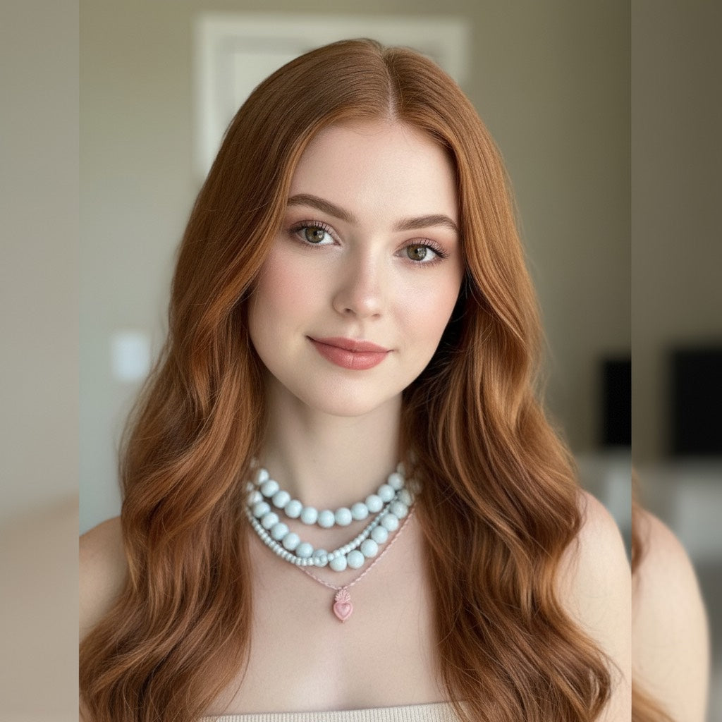 Collar con cordón trenzado y colgante de corazón esmaltado