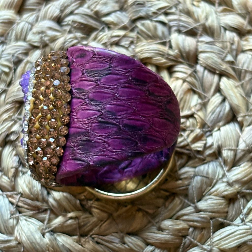 Anillo Drusa Brillante – Diseño Artesanal en Colores