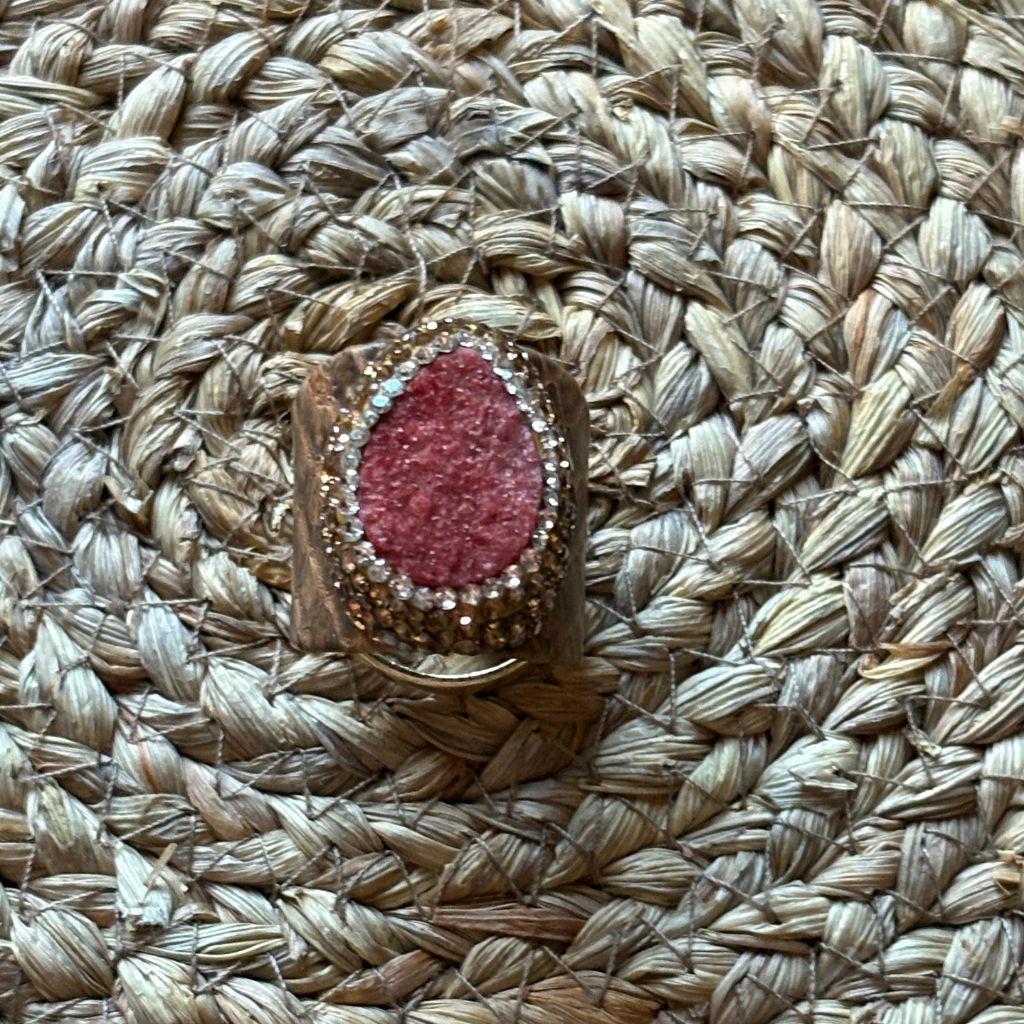 Anillo Drusa Brillante – Diseño Artesanal en Colores