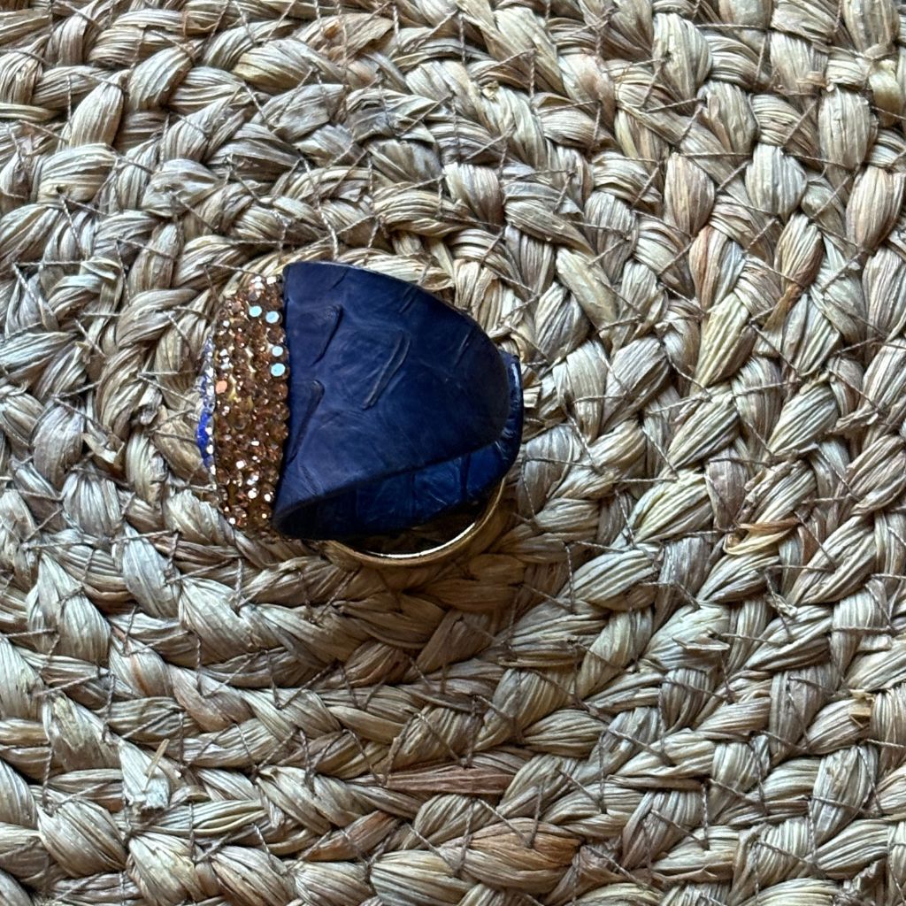 Anillo Drusa Brillante – Diseño Artesanal en Colores