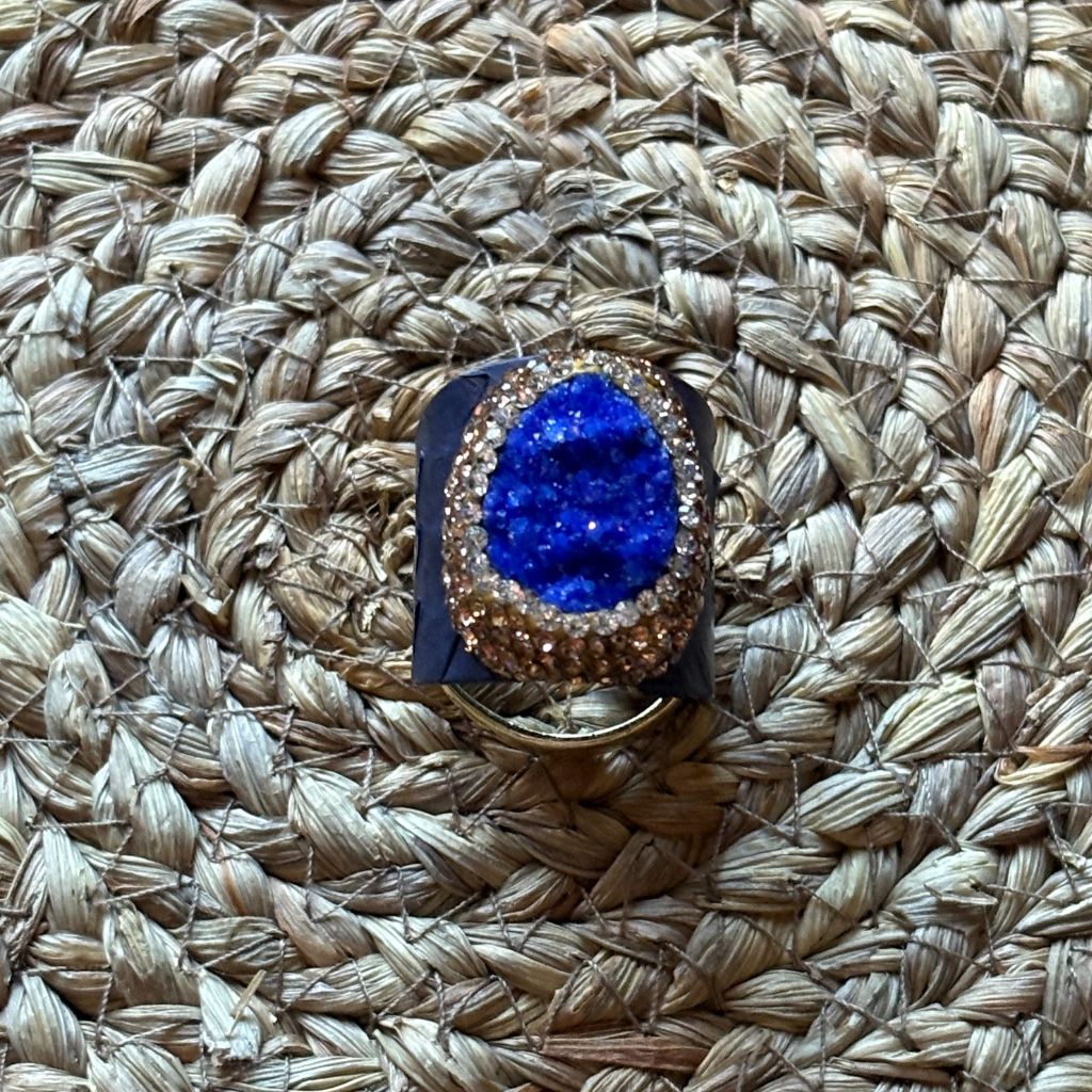 Anillo Drusa Brillante – Diseño Artesanal en Colores