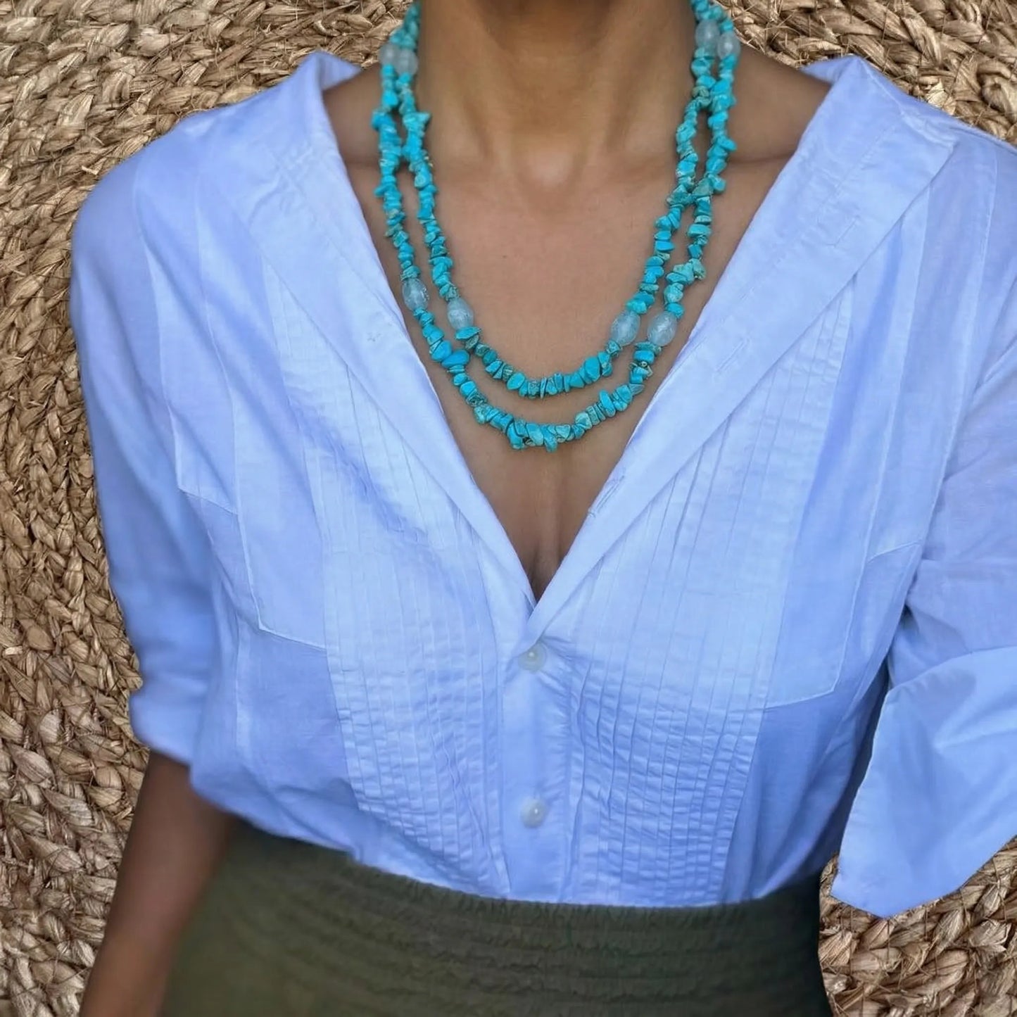 Collar Boho de Piedras Irregulares y Cuentas de Resina (2 colores)