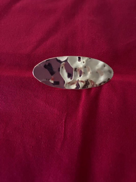 Alfiler Broche Ovalado Metal 'Efecto Martillado' para Mantoncillo - Diseño Moderno Flamenca