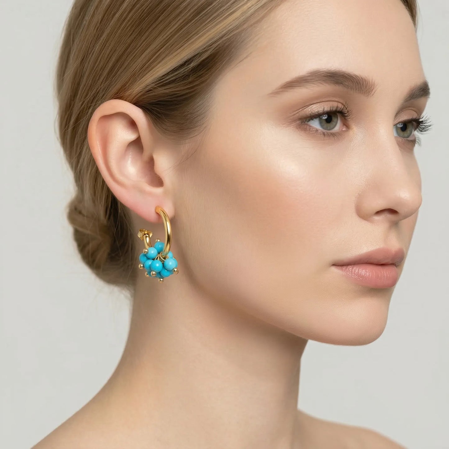Pendientes de Aro Mini con Cuentas Facetadas - Estilo Artesanal en 3 Colores