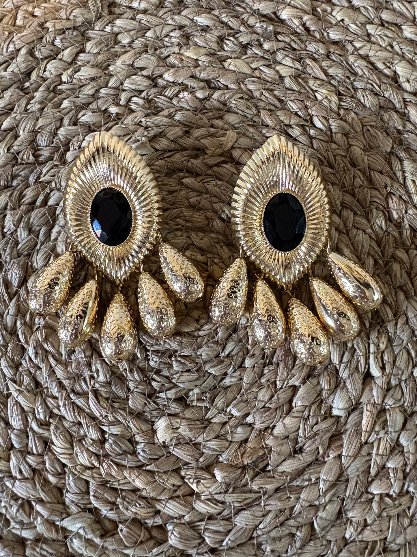 Pendientes Soleil Negro / Marfil