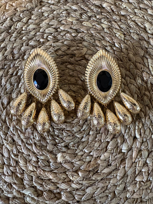 Pendientes Soleil Negro / Marfil