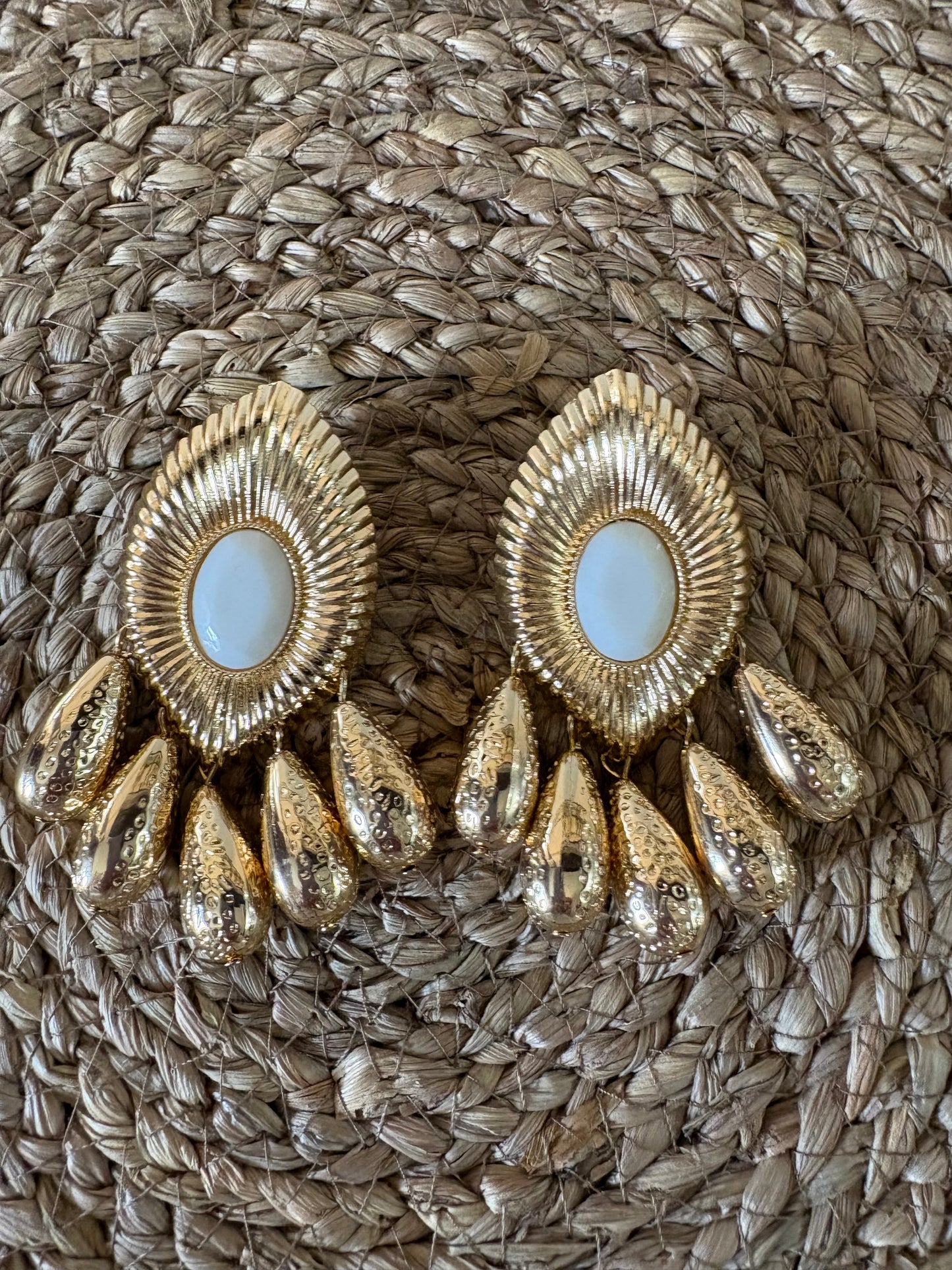 Pendientes Soleil Negro / Marfil