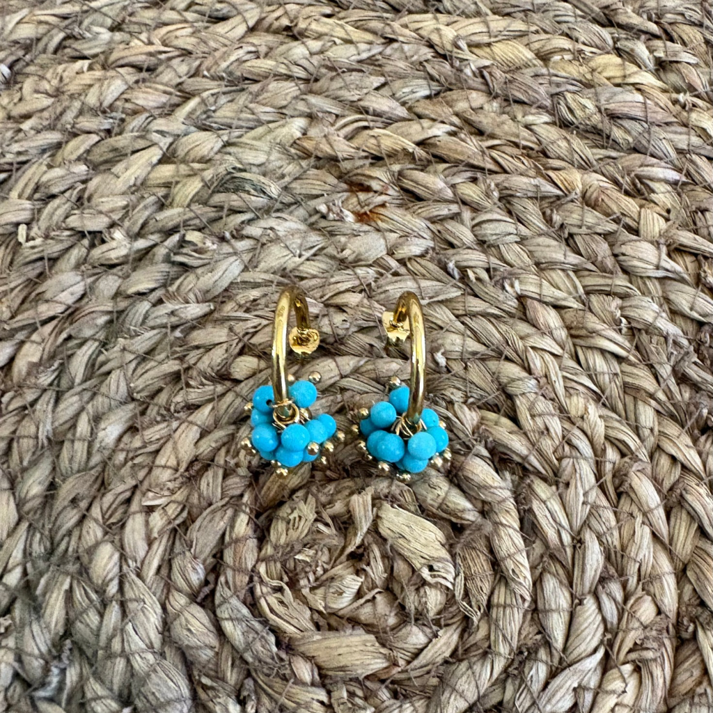 Pendientes de Aro Mini con Cuentas Facetadas - Estilo Artesanal en 3 Colores