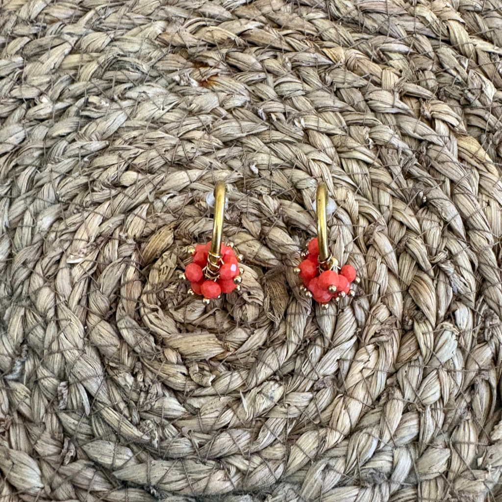 Pendientes de Aro Mini con Cuentas Facetadas - Estilo Artesanal en 3 Colores