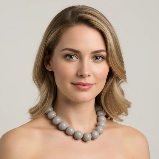 Collar de bolas gris perlado | Keka Colecciones