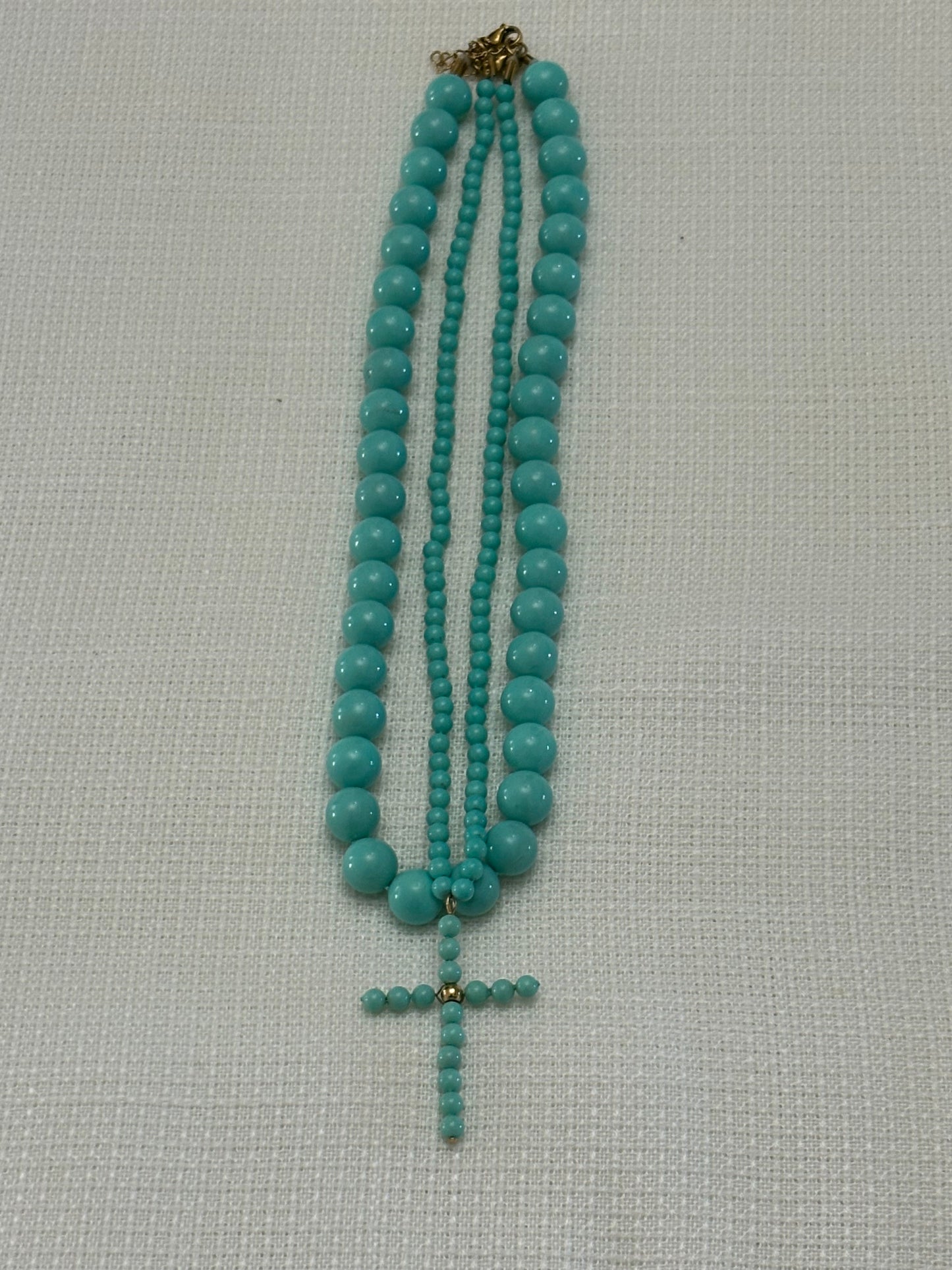 Collar de cuentas redondas 7 mm color turquesa – estilo natural y luminoso