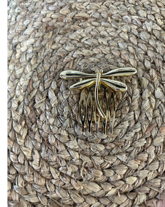 Peinecillo Metálico Libélula - Accesorio de Pelo de Flamenca Elegante