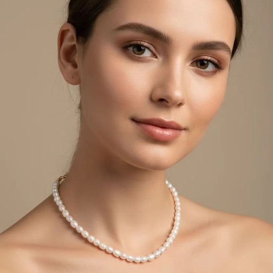 Collar de perlas naturales de 3 mm – clásico y minimalista